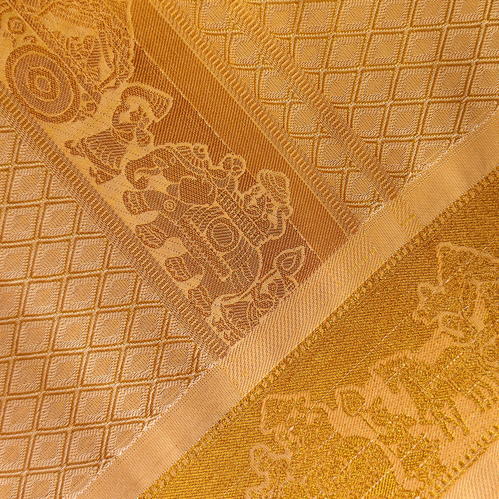✨ Premium Golden Art Silk Shirt & Dhoti Set