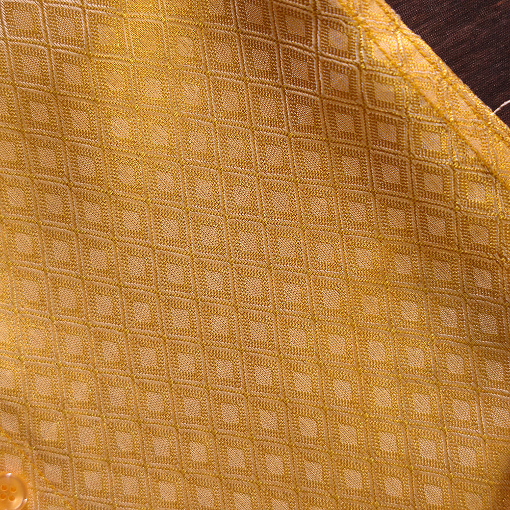 ✨ Premium Golden Art Silk Shirt & Dhoti Set