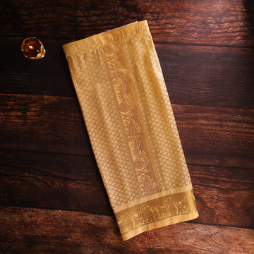 ✨ Premium Art Silk Dhoti – Royal Palock Zari Border