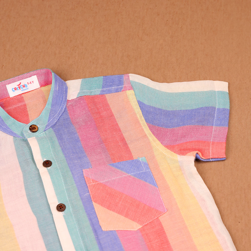 Rainbow Pinstripe Muslin Co-ord Set