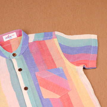 Rainbow Pinstripe Muslin Co-ord Set