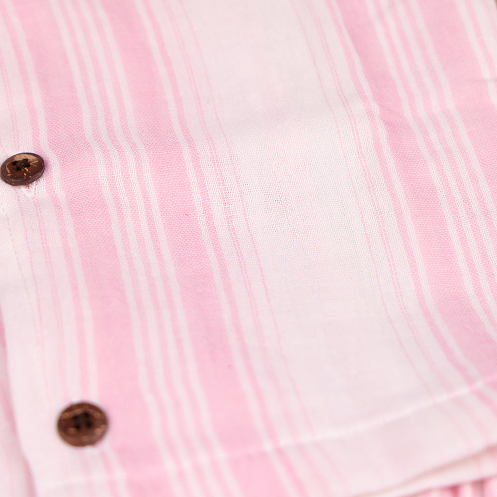 Pink Striped Muslin Coord Set