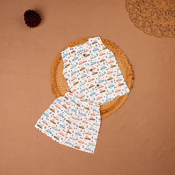 Car Print Cotton Jabla & Shorts Set