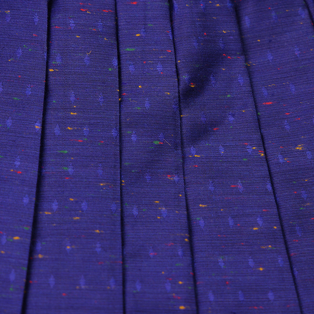 Multicolor Check Top & Blue Pleated Skirt Set