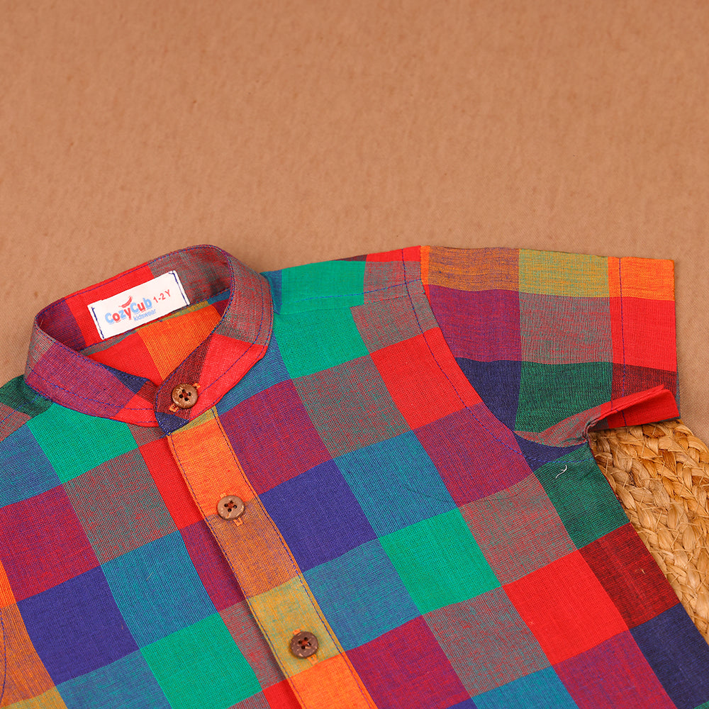 Multicolor Madras Check Cotton Shirt