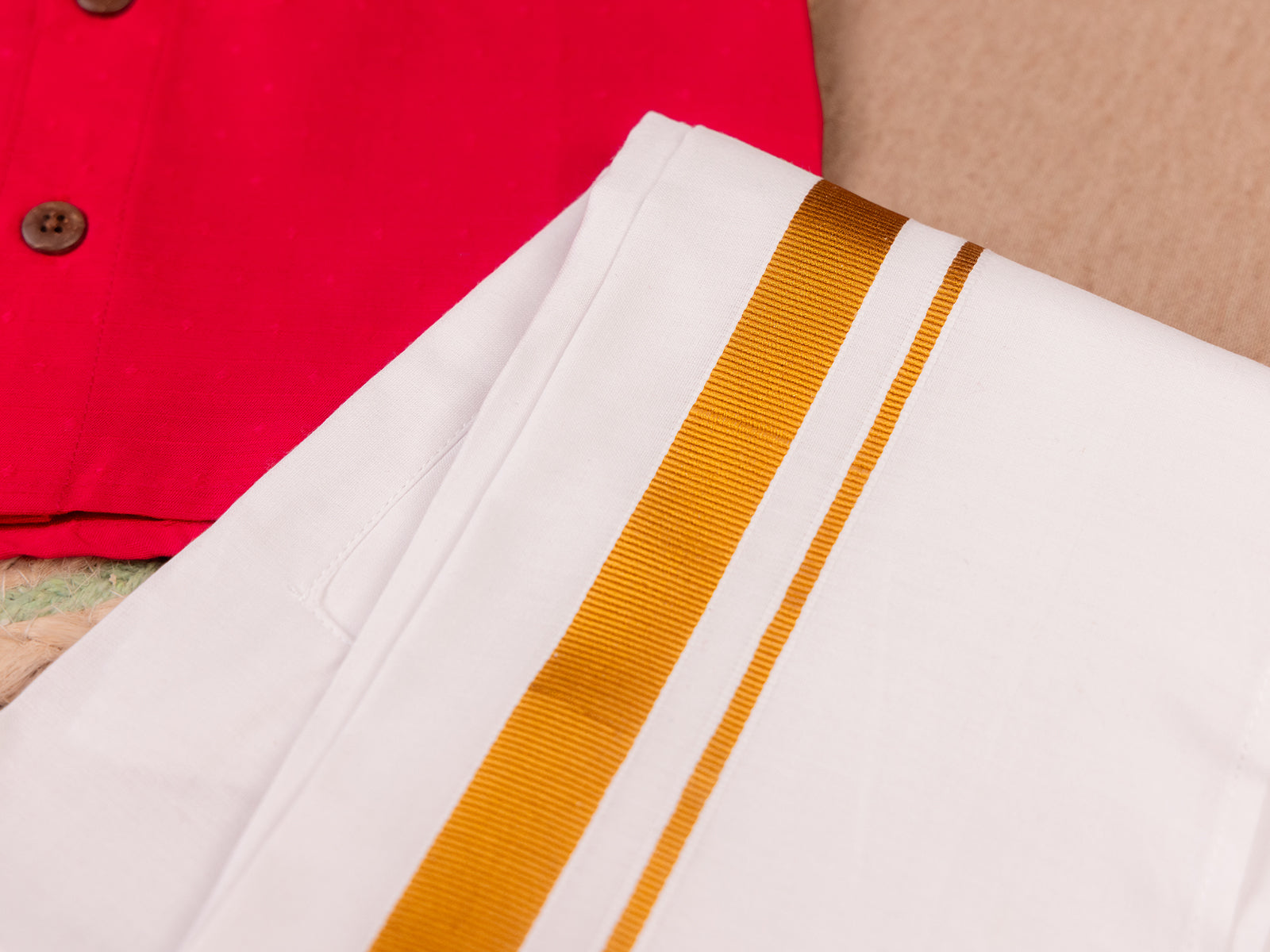 Classic Vibrant Pink Ethnic Shirt & Dhoti Set