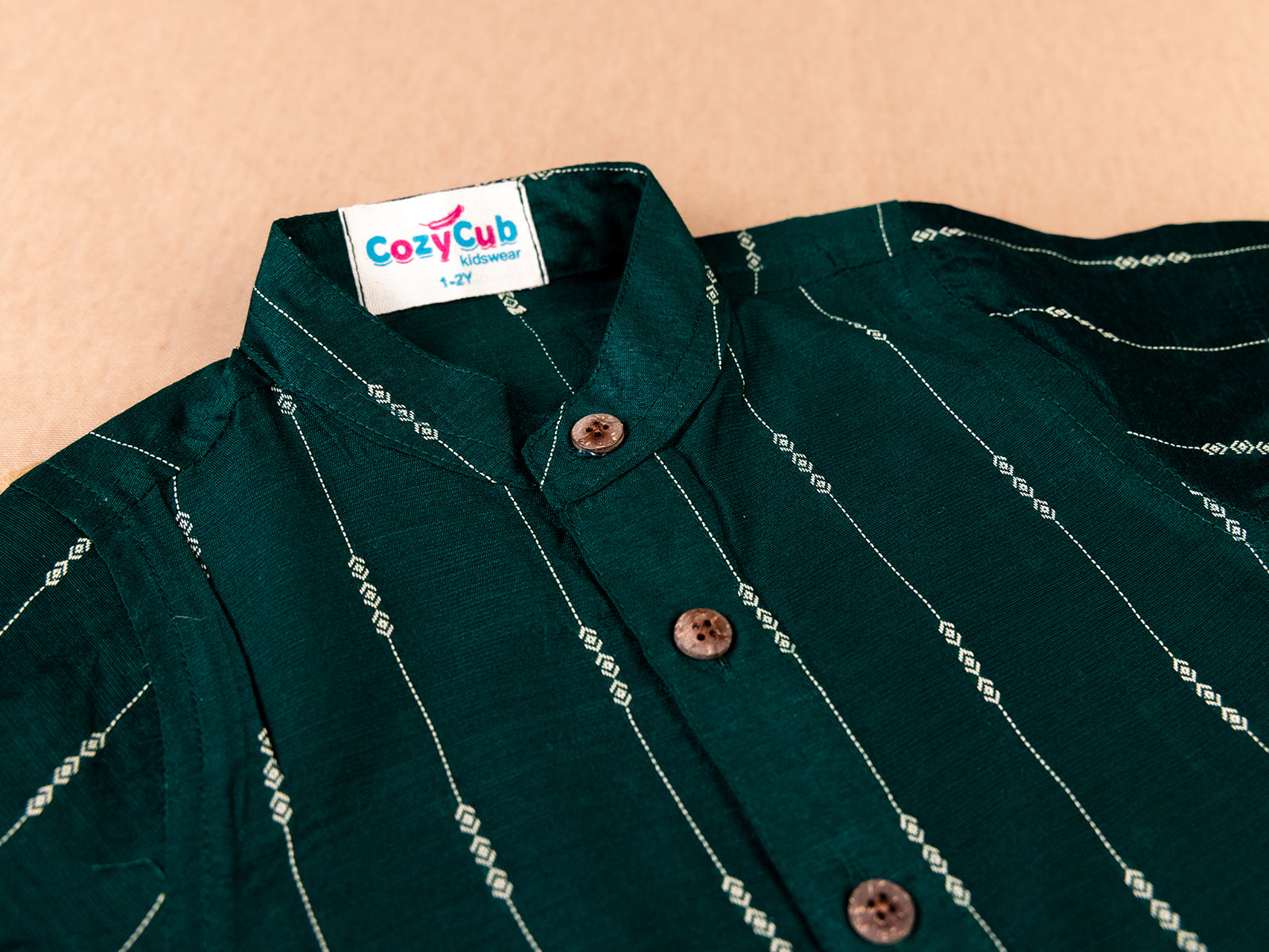 Elegant Green Striped Shirt & Dhoti Set