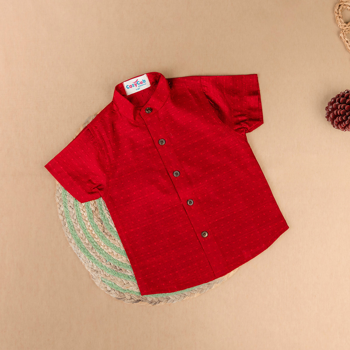 Classic Red Raw Silk Shirt only