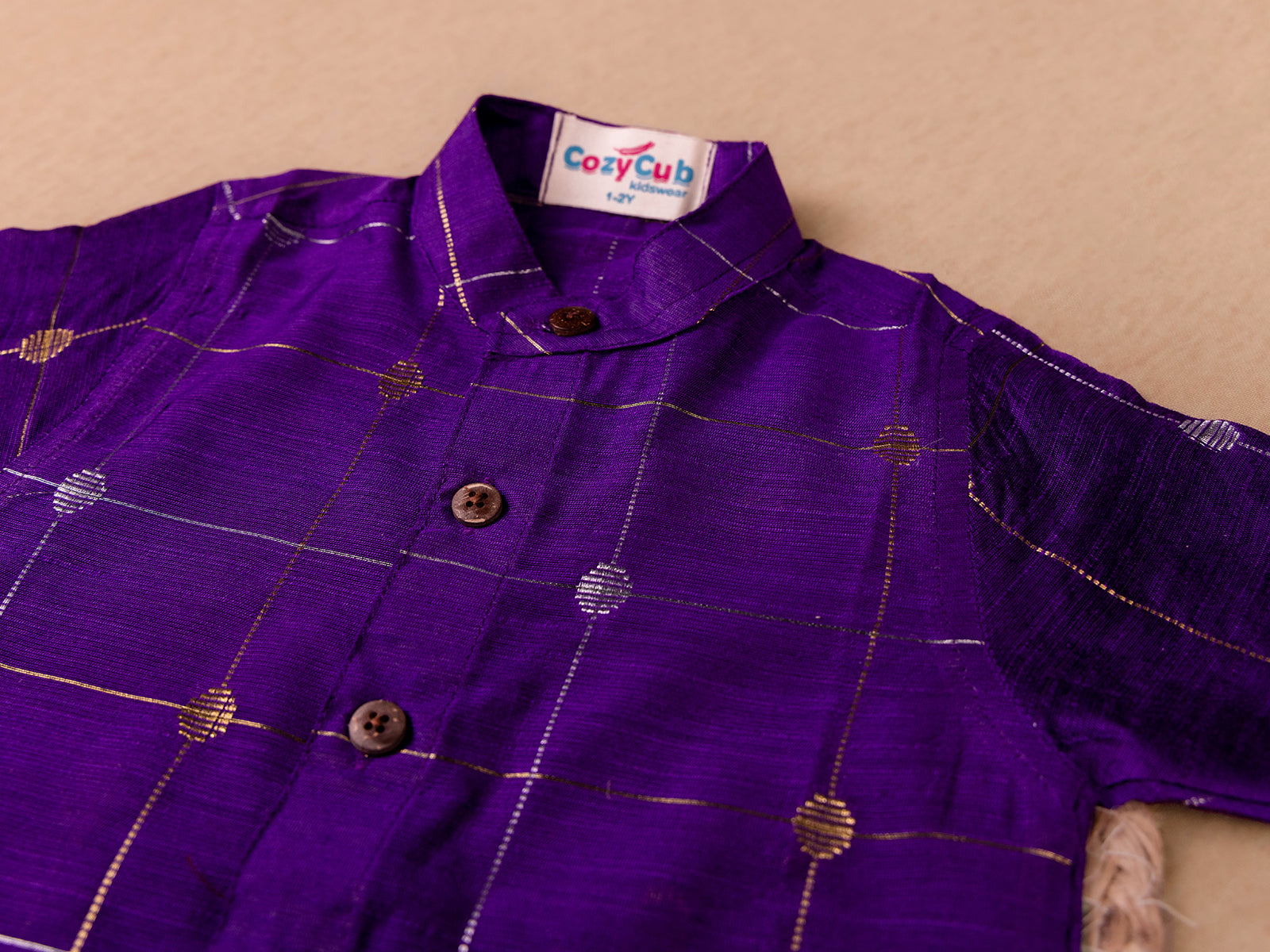 Elegant Purple Shirt with Dhoti