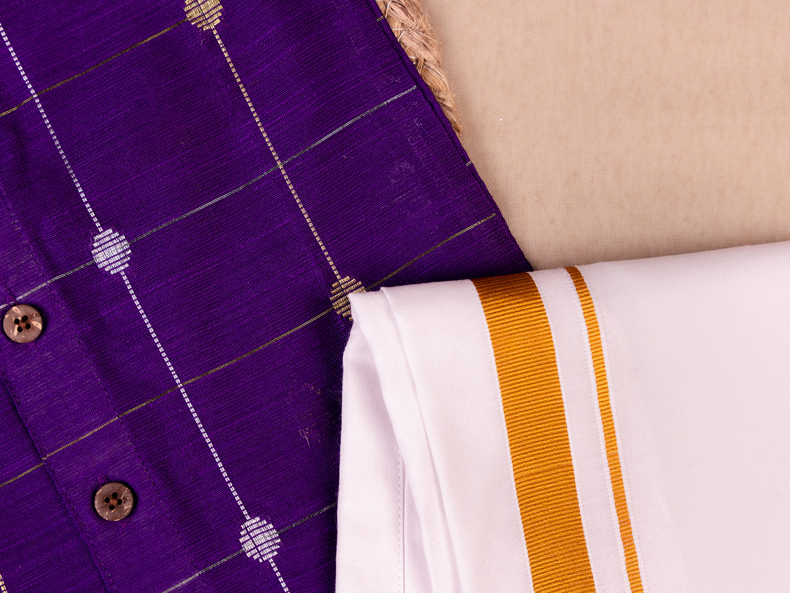 Elegant Purple Shirt with Dhoti