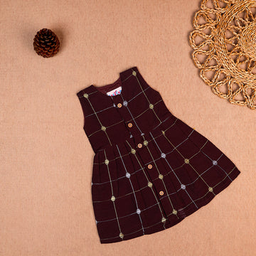 Coffee Brown Raw Silk Frock