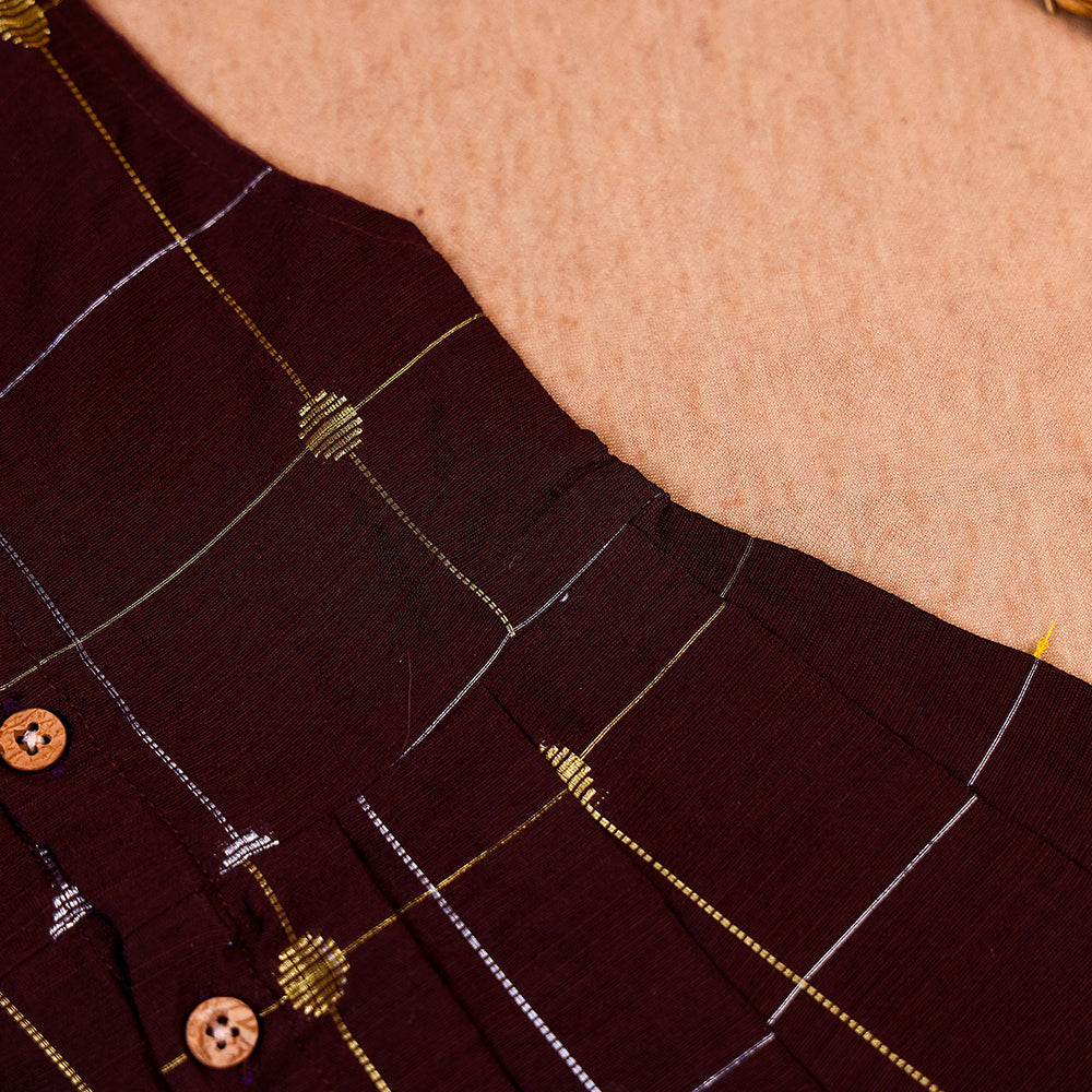 Coffee Brown Raw Silk Frock