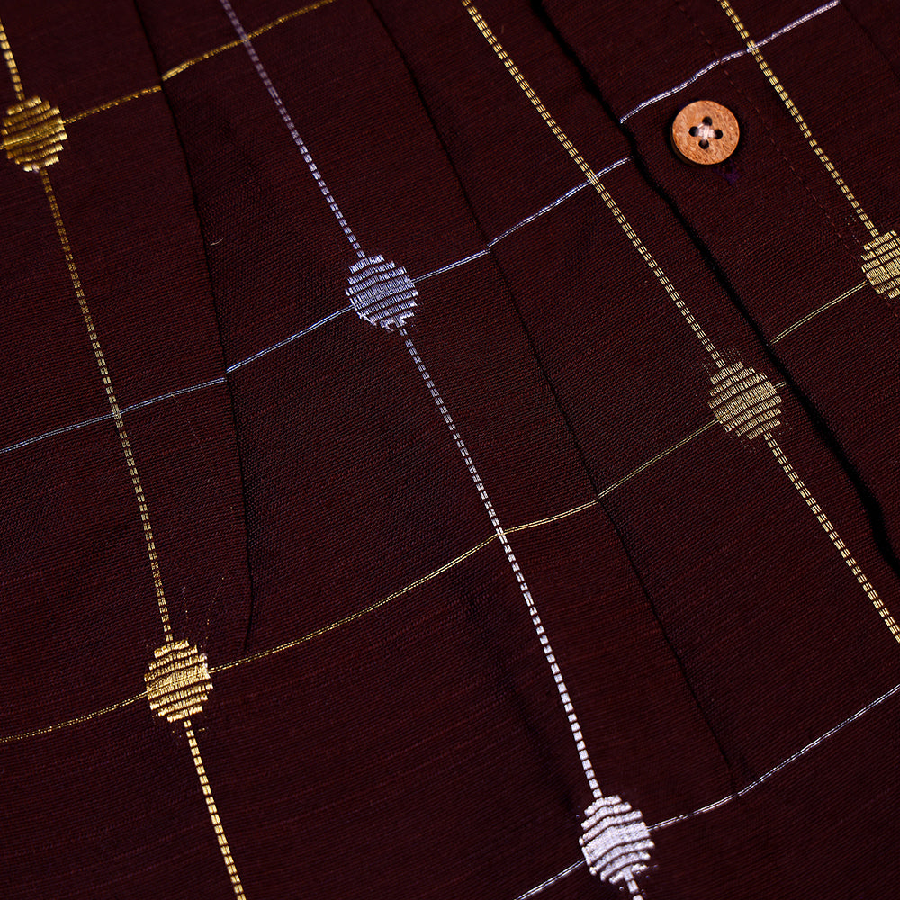 Coffee Brown Raw Silk Frock