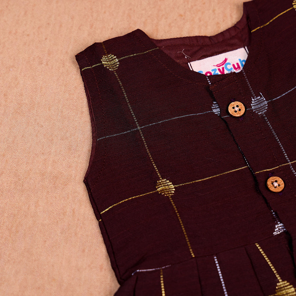 Coffee Brown Raw Silk Frock