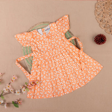 Peach Blossom Peter Pan Collar Frock