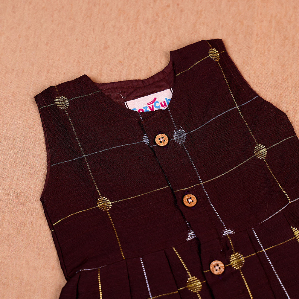 Coffee Brown Raw Silk Frock