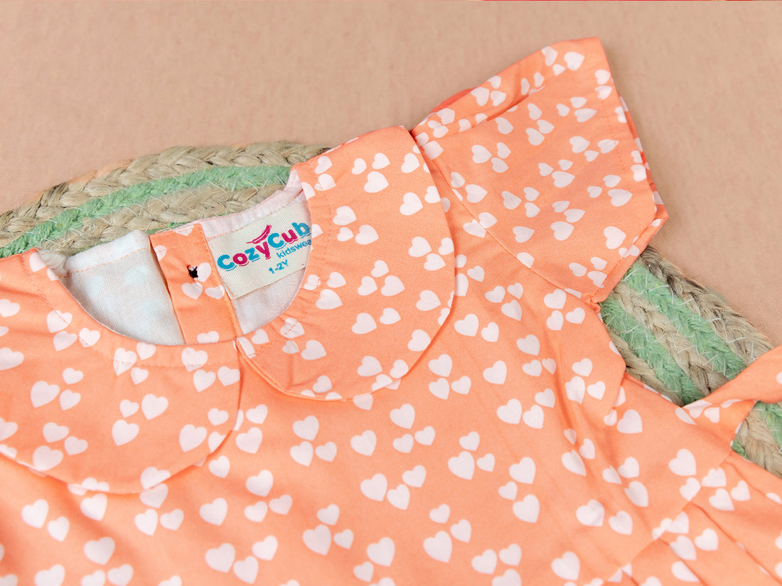 Peach Blossom Peter Pan Collar Frock