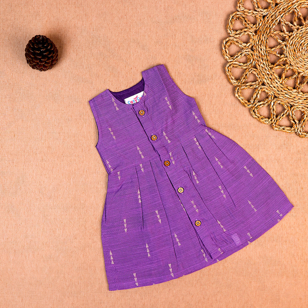 Vibrant Lavender Raw Silk Frock