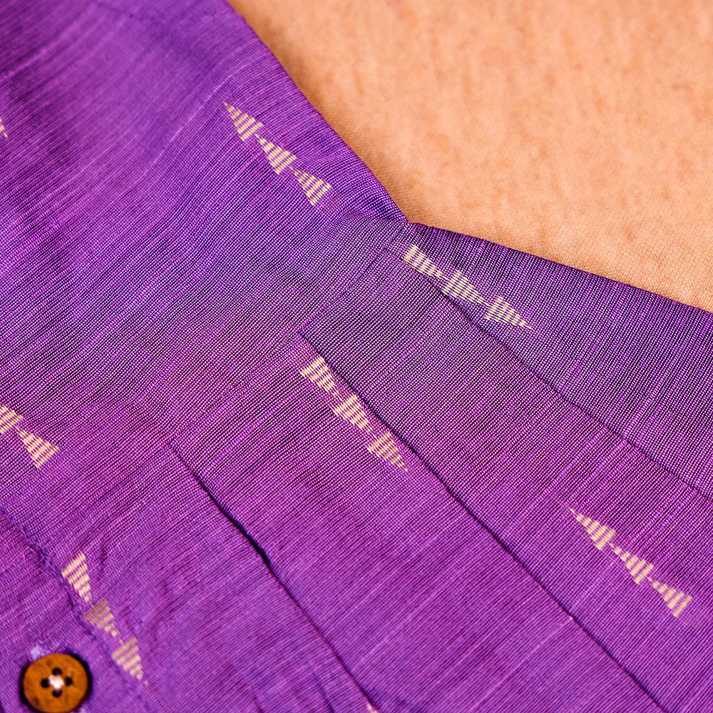 Vibrant Lavender Raw Silk Frock