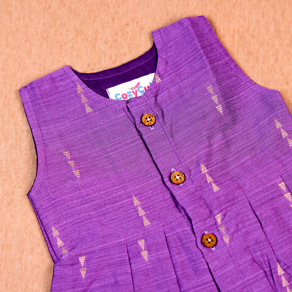 Vibrant Lavender Raw Silk Frock