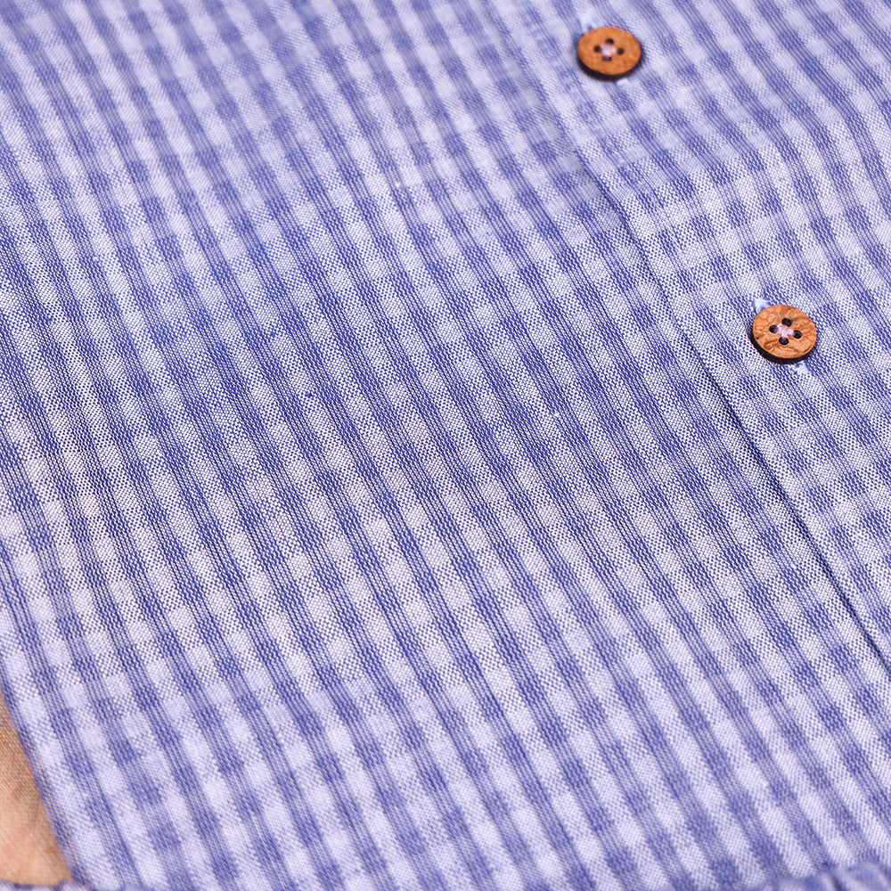 Cool Blue Cotton Checks Co-ord Set for Boys