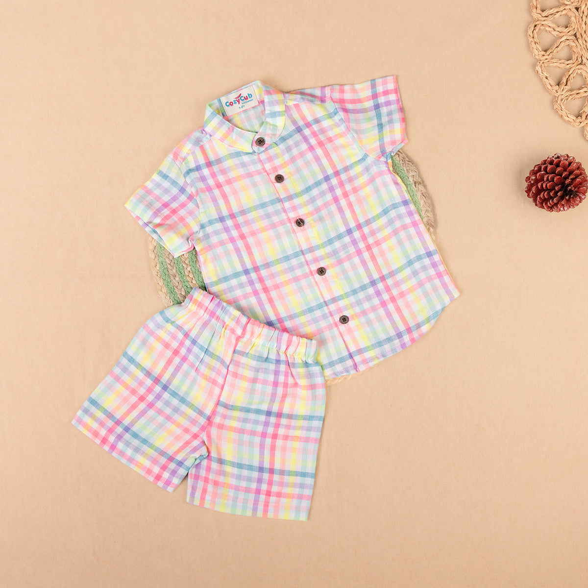Bright rainbow checkered - Half Sleeve Set
