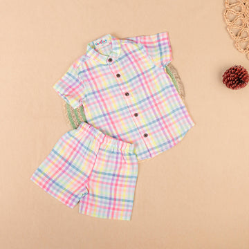 Bright rainbow checkered - Half Sleeve Set