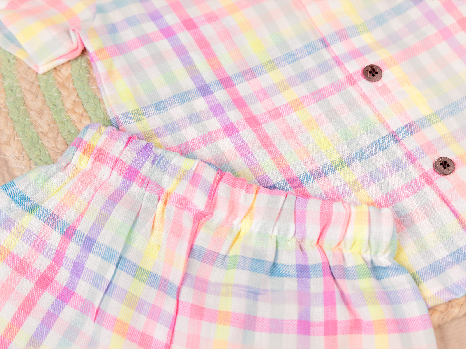 Bright rainbow checkered - Half Sleeve Set