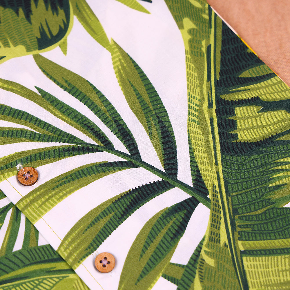 Jungle Vibes Open-Collar Cotton Co-ord Set for Boys