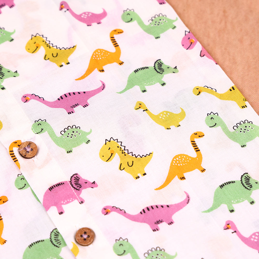 Dino Fun Cotton Jabla & Shorts Co-ord Set