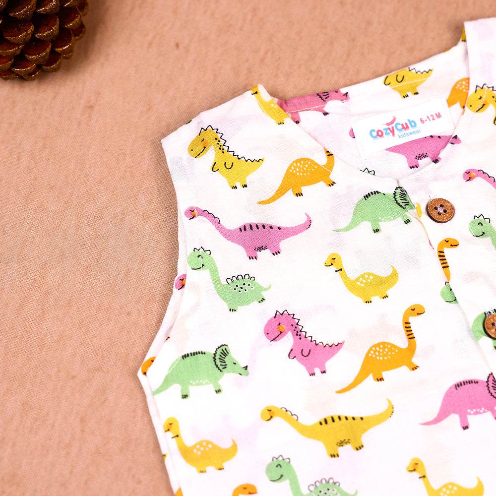 Dino Fun Cotton Jabla & Shorts Co-ord Set