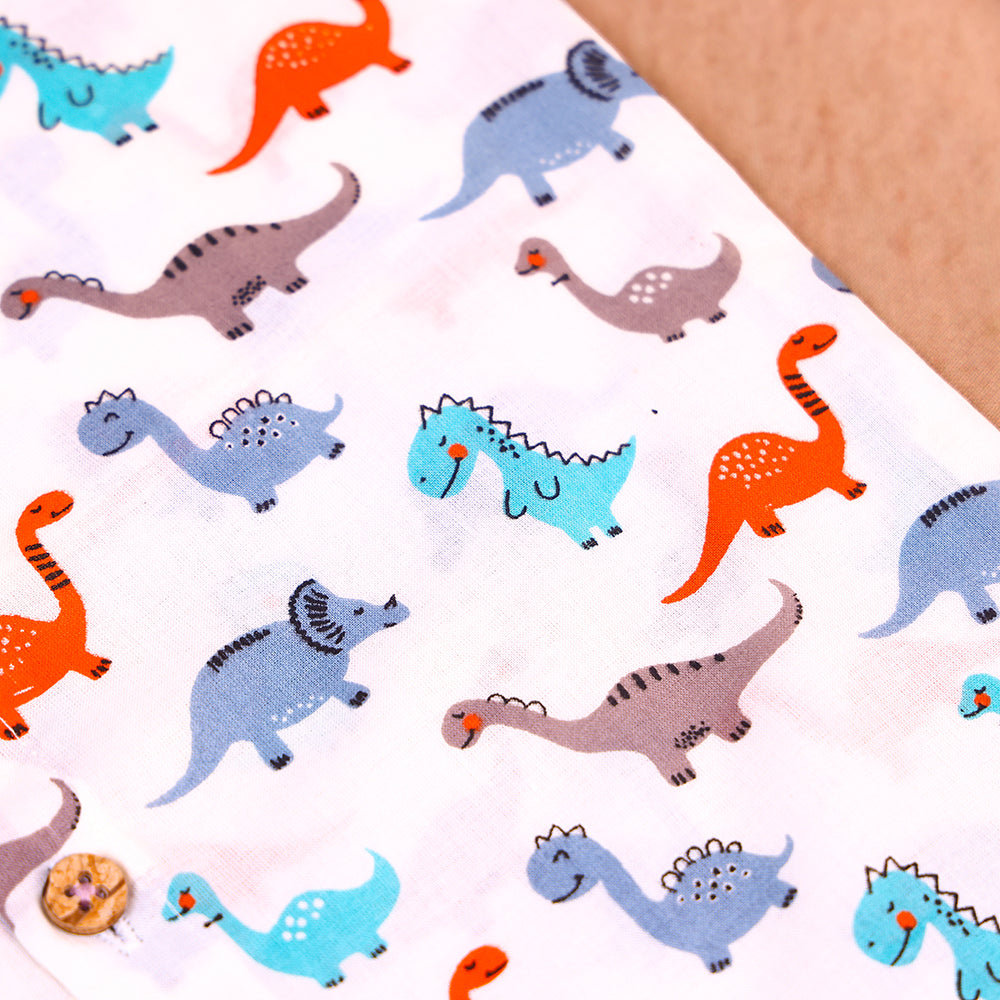 Little Dino Days Cotton Jabla & Shorts Co-ord Set