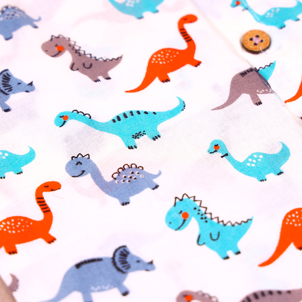 Little Dino Days Cotton Jabla & Shorts Co-ord Set
