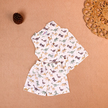 Dino Adventure Cotton Jabla & Shorts Co-ord Set