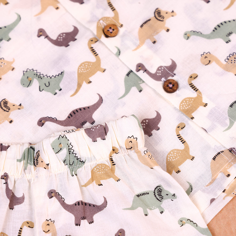 Dino Adventure Cotton Jabla & Shorts Co-ord Set