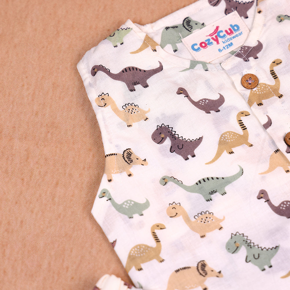 Dino Adventure Cotton Jabla & Shorts Co-ord Set