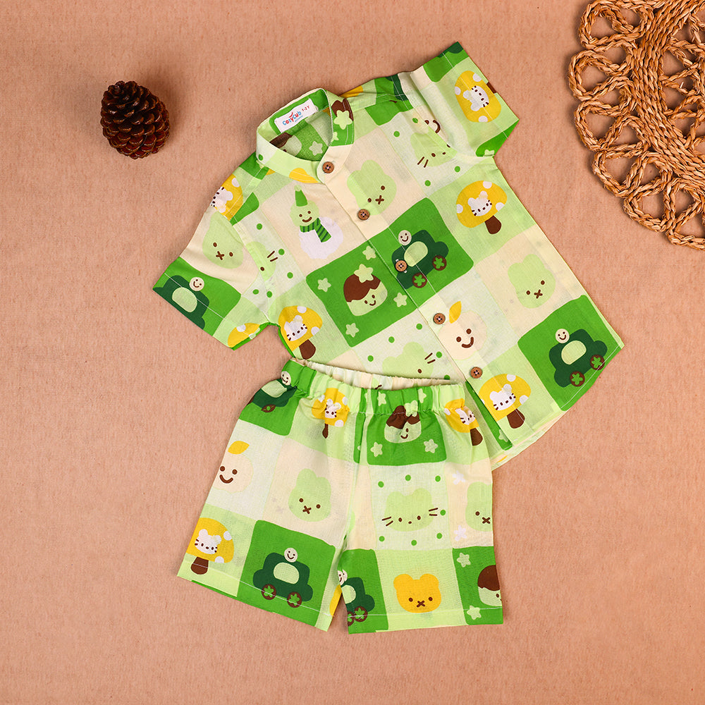 Fresh Green Playtime Print Cotton Co-ord Set for Boys