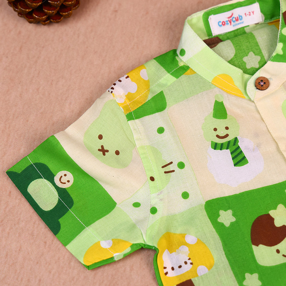 Fresh Green Playtime Print Cotton Co-ord Set for Boys