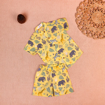 Sunny Safari Print Cotton Co-ord Set for Boys