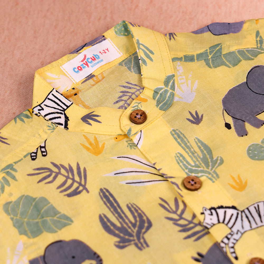 Sunny Safari Print Cotton Co-ord Set for Boys