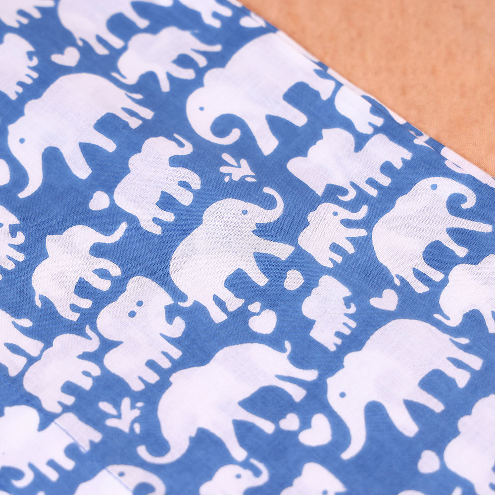 Sky Blue Elephant Print Cotton Co-ord Set for Boys