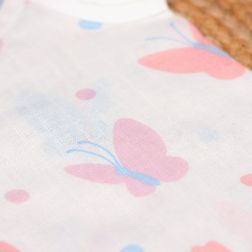 Butterfly Print Muslin Knot Jabla