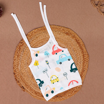 Colourful Cars & Traffic Print Muslin Knot Jabla