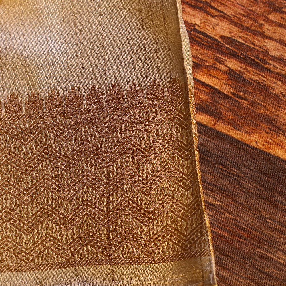 Ivory Silk-Cotton Dhoti with Chevron Zari Border – Traditional Festive Wear for Boys