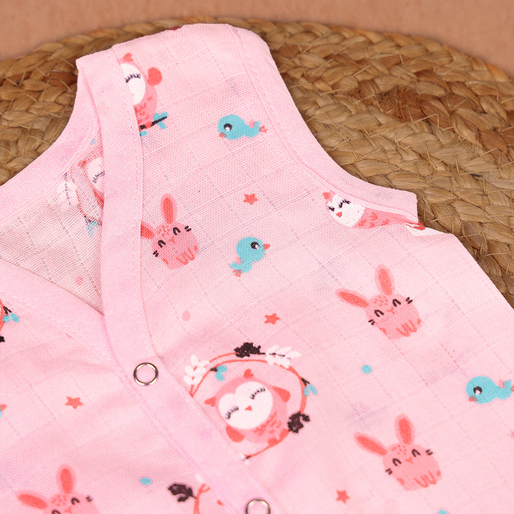 Forest Friends Muslin Jabla – Soft Pink