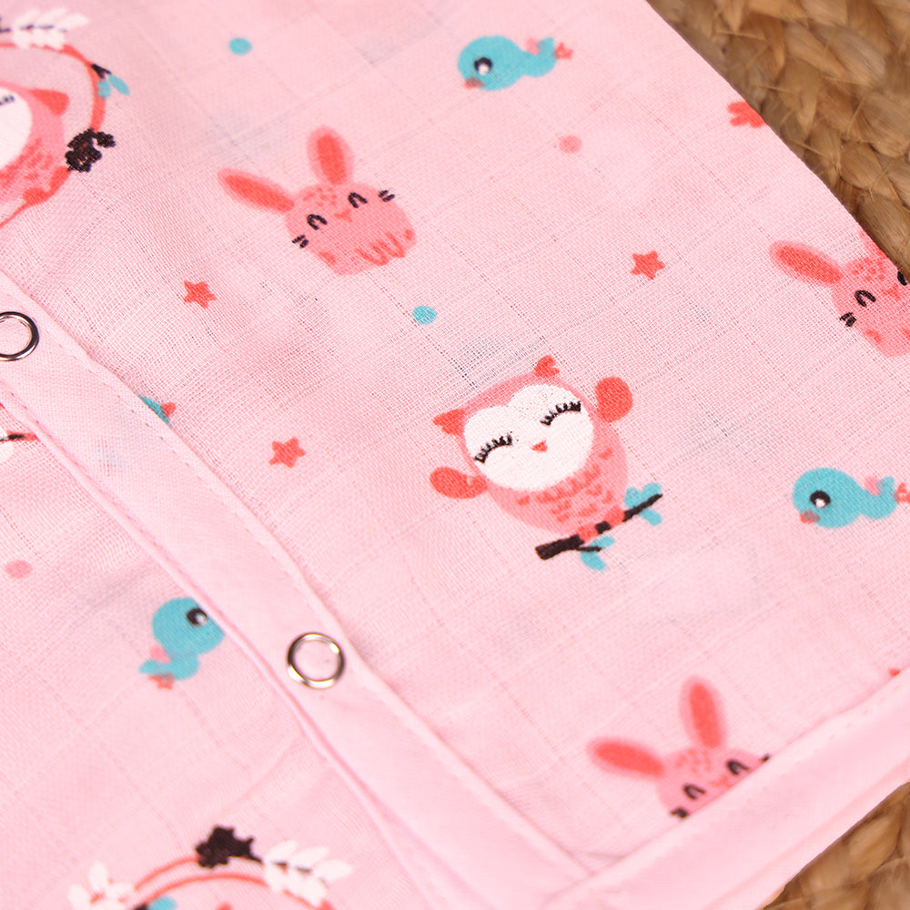 Forest Friends Muslin Jabla – Soft Pink