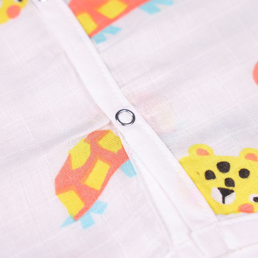 Jungle Fun Muslin Jabla – Pure White