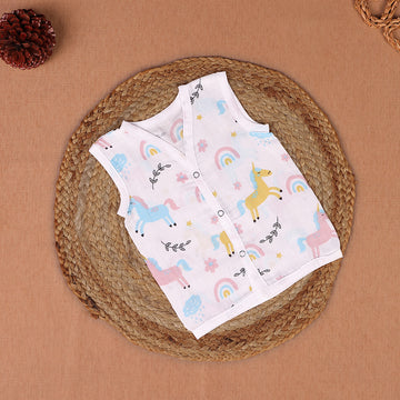 Magical Unicorn Muslin Jabla – Pure White