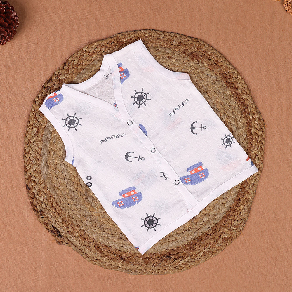 Little Sailor Muslin Jabla – Pure White