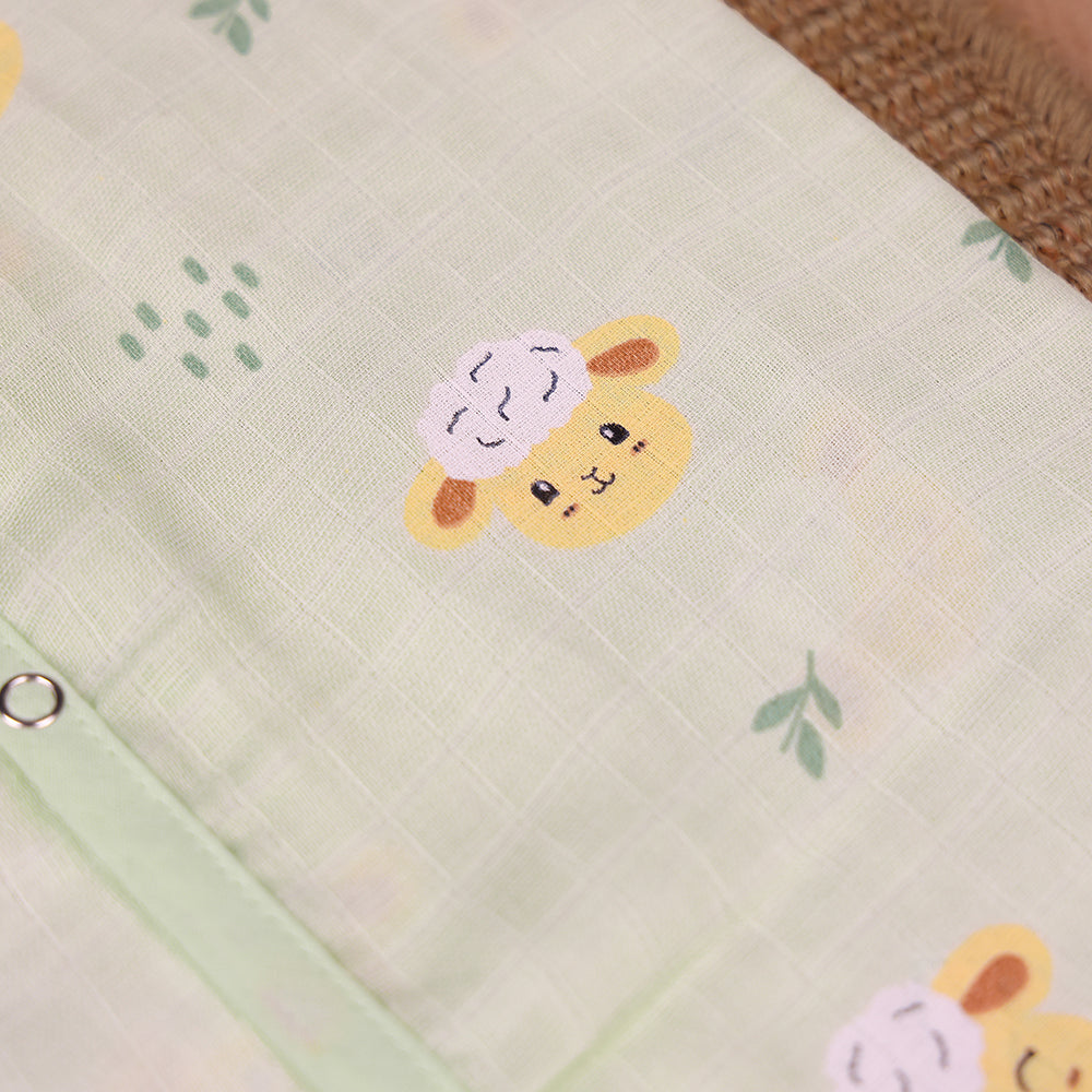 Cute Lamb Muslin Jabla – Mint Green